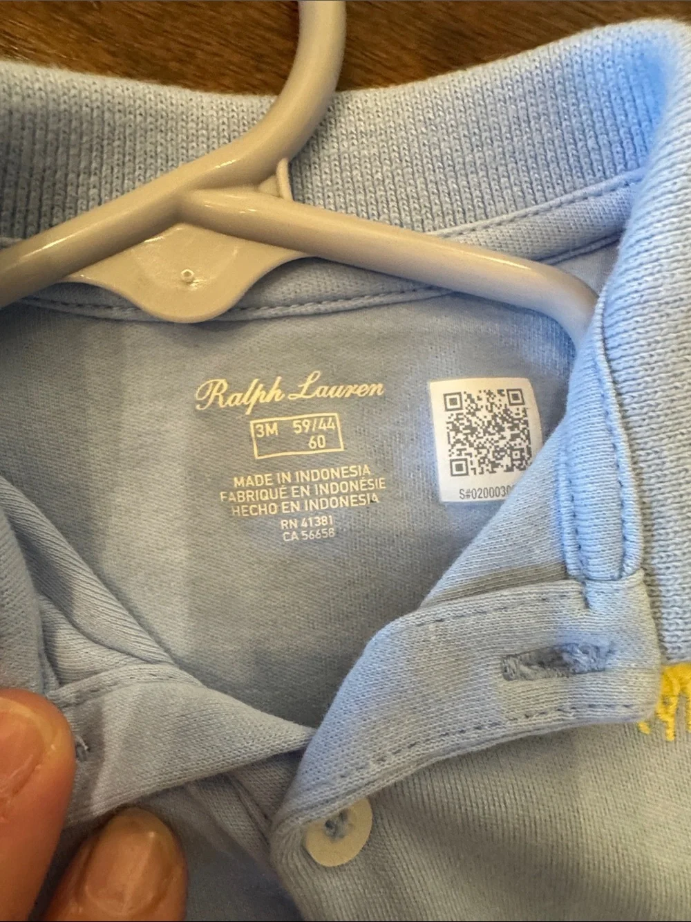 Ralph Lauren Light Blue Ruffle Polo Top with Yellow Pony